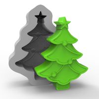 Foto do produto Molde De Silicone Árvore De Natal Pinheiro Com Faixas Para Artesanato Velas Sabonetes Artesanato Decoração Lembrancinha
