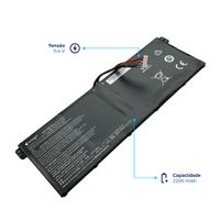 Foto do produto Bateria Acer 11.4v 25w 2200mAh Aspire A515-51-52Ct Ac14B18J, Ac14B8K, AP19B8K AP18C8K (BB11-AC085)