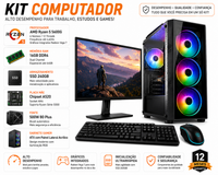 Foto do produto AM4 Ryzen 5 5600G, 16gb, SSD 240, Gabinete Gamer, ATX 500w