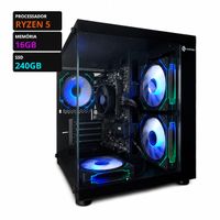 Foto do produto Kit Computador AM4 Ryzen 5 4650G, 16gb, SSD 240, Gabinete Gamer, ATX 250w