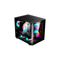 Foto do produto Gabinete Gamer Night Rodan Com 5 Fans Micro-ATX Preto Clanm