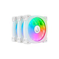 Foto do produto Fans Ventoinha Aura ARGB 4pin PWM CPU 12cm Branco Com Controladora Kit c/3