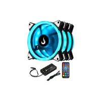 Foto do produto Fans Ventoinha Rise Mode RGB 4pin 12cm C/Controle Preto Kit c/3
