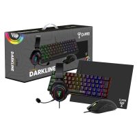 Foto do produto Teclado Desktop C/Fio Kit 4x1 Mouse, Mousepad, Headset RGB Darkline Clanm