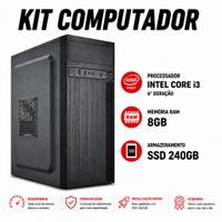 Foto do produto Kit Computador Intel Core i3 6º Geração, 8GB, SSD 240GB, Monitor 23, Teclado, Mouse com fio