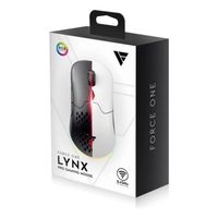 Foto do produto Mouse S/FIO Force One Lynx Gamer 2.4Ghz RGB Preto/Branco