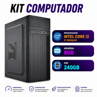 Foto do produto Kit Computador Intel Core i3 3º Geração, 8GB, SSD 240GB