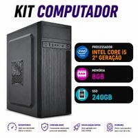 Foto do produto Kit Computador Intel Core i5 2º Geração, 8GB, SSD 240GB