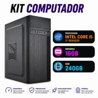 Foto do produto Kit Computador Intel Core i5 2º Geração, 16GB, SSD 240GB