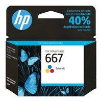 Foto do produto Tinta Cartucho HP 667 Tricolor 2ml
