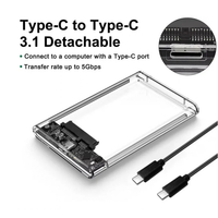 Foto do produto Case HD 2.5 Transparente USB-C x USB-C 3.1