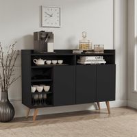Foto do produto Buffet Aparador 3 Portas Nichos Retro Celta Preto [F066]