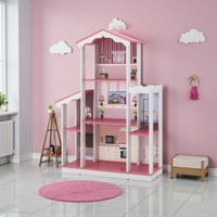 Foto do produto Casa De Bonecas Infantil Completa Branco Rosa [F066]