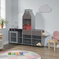 Foto do produto Churrasqueira E Cozinha Infantil Completa Cinza [F066]