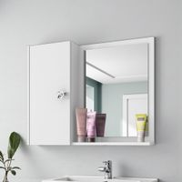 Foto do produto Espelheira Para Banheiro Moderna E Funcional Branco [F066]