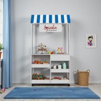 Foto do produto Lojinha Infantil Toldo Com Rodízios Branco Azul Vermelho [F066]