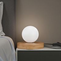Foto do produto Luminária Led Decorativa Base Madeira Quarto Madeira Natural [F066]