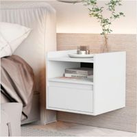 Foto do produto Mesa De Cabeceira Suspensa Com Gaveta Branco [F066]