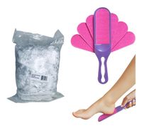 Foto do produto Kit Spa Pés Descartável Protetor De Bacias + Lixa Adesiva 