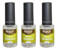 Foto do produto 03 Óleo Melaleuca 9ml Repos Contra Fungos Micoses Nas Unhas