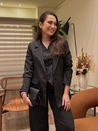 Foto do produto BLAZER  FORRADO MALU - Risca Preto