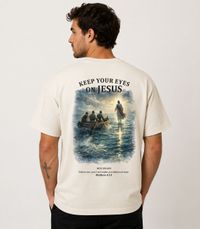 Foto do produto Camiseta Oversized Suedine HB Keep Your Eyes On Jesus