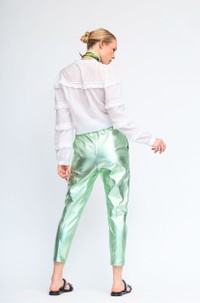 CALÇA SOFIA COURO METALIZADA