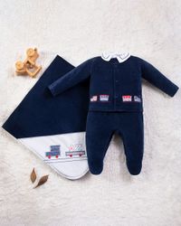 Foto do produto Saída Maternidade Menino Plush Trenzinho AZ