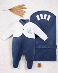 Foto do produto Saída Maternidade Menino Plush Ursinho de Gravata
