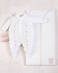 Foto do produto Saída Maternidade Menina Plush Bordado Joaninhas