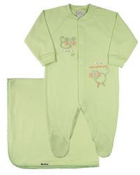Foto do produto Saída Maternidade Menino Suedine Algodão Verão Aplicações Bordadas Mes Petites Amis