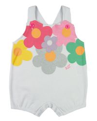 Foto do produto Macacão Bebê Menina Banho de Sol Suedine Sem Manga Silk Screen Flores