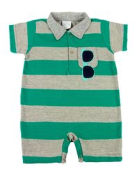 Foto do produto Macacão Bebê Piquet Listrado Bolso com Óculos