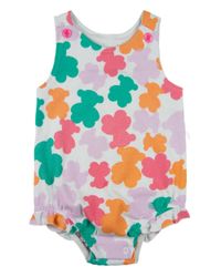 Foto do produto Macacão Body Bebê Menina Verão Suedine Estampado Regata Ursinhos