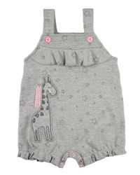 Foto do produto Macacão Bebê Menina Verão Suedine Estampado Manga Regata Girafinha