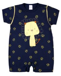 Foto do produto Macacão Bebê Menino Curto Suedine Algodão Estampado Leão