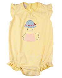 Foto do produto Macacão Bebê Menina Curto Suedine Algodão Estampado Patinha