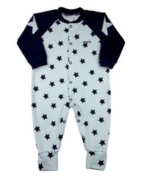 Foto do produto Macacão Bebê Suedine Estampado Estrelas