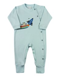 Foto do produto Macacão Bebê Suedine Longo Silk Foguete Cute Explorer