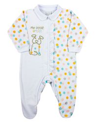 Foto do produto Macacao Bebe Menina Longo Suedine Estampado Fio Egípcio Cachorro My Little Artist