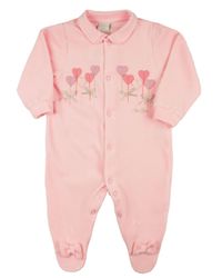 Foto do produto Macacão Bebê Plush Aplicações de Coraçõezinhos e Lacinhos de Cetim