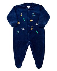Foto do produto Macacão Bebê Plush Bordados Dinossauros