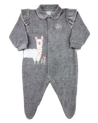 Foto do produto Macacão Bebê Plush Bordado Lhama