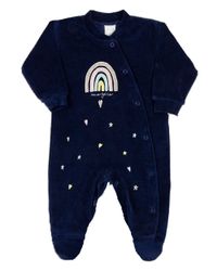 Foto do produto Macacao Bebe Plush Menina Bordado Arco Íris