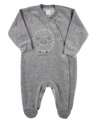 Foto do produto Macacão Bebê Masculino Plush com Pezinho Bordado Ovelhinha
