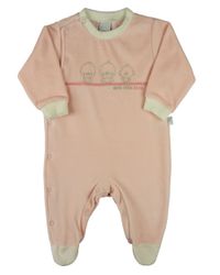 Foto do produto Macacao Bebe Menina Plush com Pezinho Bordado 3 Passaros
