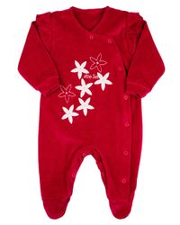 Foto do produto Macacao Bebe Menina Plush Bordado com Aplicações de Flores