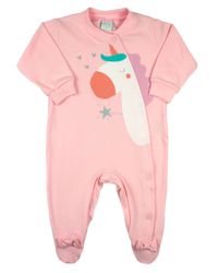 Foto do produto Macacao Bebe Menina Malha Piquet Silk Pônei