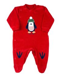 Foto do produto Macacão Bebê Plush Pinguim com Patinhas