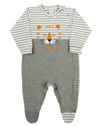 Foto do produto Macacao Bebe Menino Cotton Listrado Silk Tigre